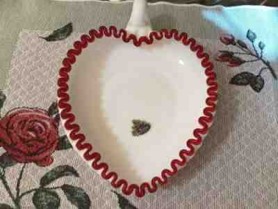 Fenton Flame Crest Heart BonBon Dish