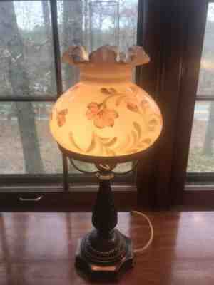 Vintage Fenton Glass Lamp - Frances Burton, Artist Signed