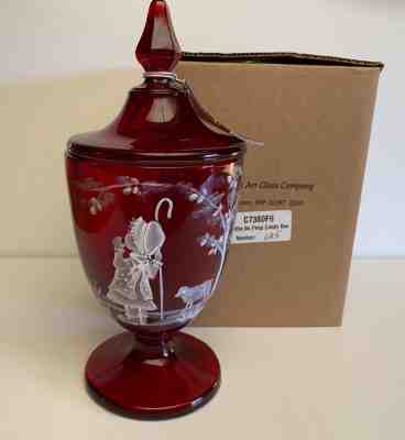 Fenton Rare Ruby Candy 125/500 Little Bo Peep Mary Gregory QVC NIB