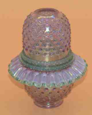 Fenton Pink Green Opalescent Hobnail 3-Piece Fairy Lamp MINT!
