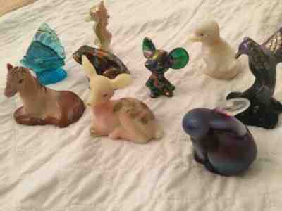 Set Of 9 Fenton Art Glass Figurines