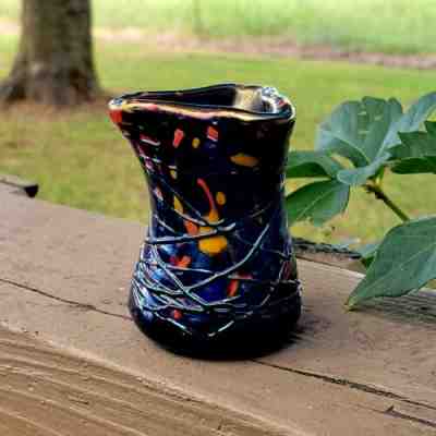 Fenton 1920's Freehand WHIMSEY Threaded Mosaic Toothpick Holder