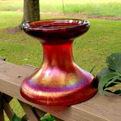 Fenton RARE Red Stretch Punch Bowl Base