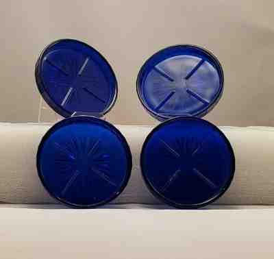 Fenton Stretch Glass Cobalt Blue Coasters