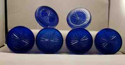 Fenton Stretch Glass Cobalt Blue Coasters