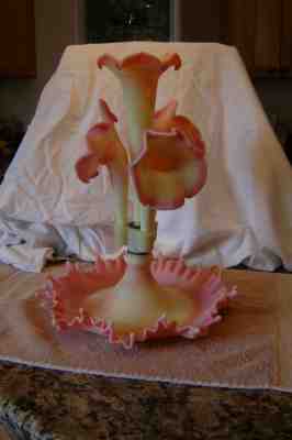 Fenton Glass Burmese 2005 Epergne 161/2