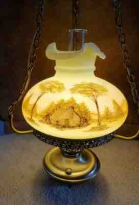 Fenton Log Cabin Lamp