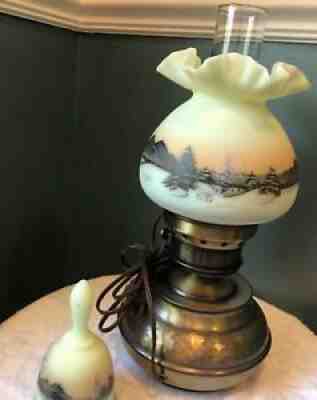 Louise Piper Hand Painted,Fenton 5 1/2 Custard Vase With Chocolate Roses