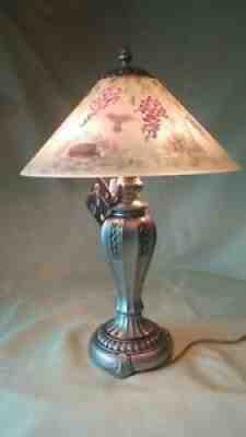 Fenton Art Glass 2001 Connoisseur Collection Reverse Painted LampÂ 