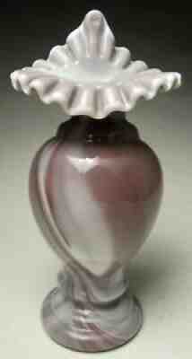 OOAK Fenton Experimental Purple Slag Glass Tulip Vase JIP (Jack in Pulpit) 9 Â½â?