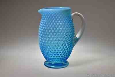 Fenton Small Blue Glass Pitcher with Hobnail Pattern. Fluted Hand Blow –  Anything Discovered