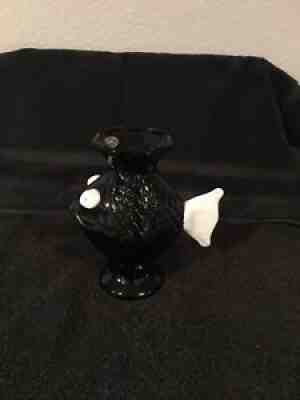 Very Rare Fenton Black Fish Vase