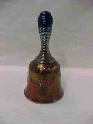 1914 FENTON PARKERSBURG CARNIVAL GLASS BELL, BPOE B.P.O.E. ELKS RARE ORIG