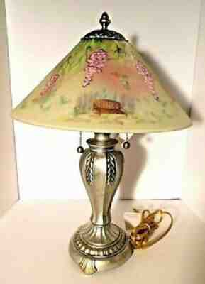 Superb Fenton Dual Sided Hand Painted Glass Shade Hummingbird Lamp Signed NWT