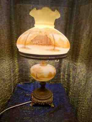 Fenton Log Cabin Lamp