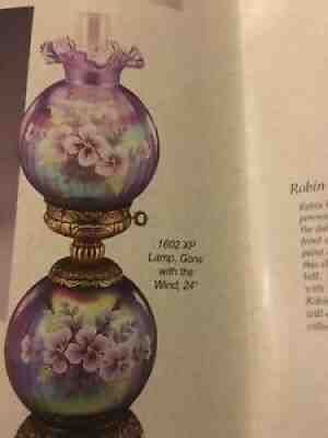 HTF RARE Fenton #1602 XP 1999 Historic Collection Violet Satin GWTW Lamp Shade