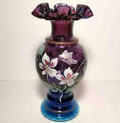 Fenton Mulberry Art Glass Vase Bill Fenton 