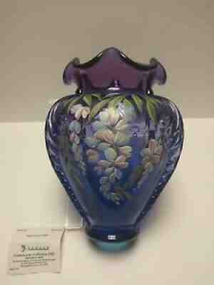 Vintage Fenton Wisteria Mulberry Vase 1997 Connoisser Collection Limited Edition