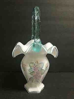 Vtg Fenton Art Glass Basket "Glass Legacy Collection" Signed