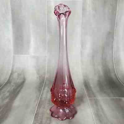 23.5” Satin Pink Fenton Thumbprint on sale Swung Vase