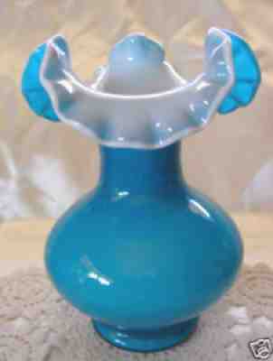 Fenton Jamestown Blue outlet Double Ring Vase