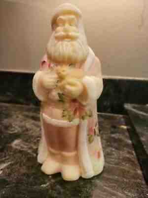 Fenton Burmese Hand Painted Santa Claus W/Kitten Cat #1440 LTD.100th BOX