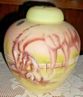 Fenton Signature Burmese Mothers Day Horse & Foal 5303 SS Ginger Jar Ltd NIB