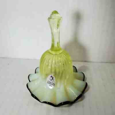 Fenton Glass Bell. orders Fenton Topaz Opalescent Black Crest Hand Painted Bell