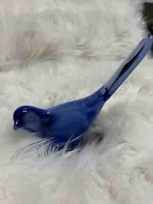 Fenton, Happiness Bird, Provincial Blue Opalescent Glass.