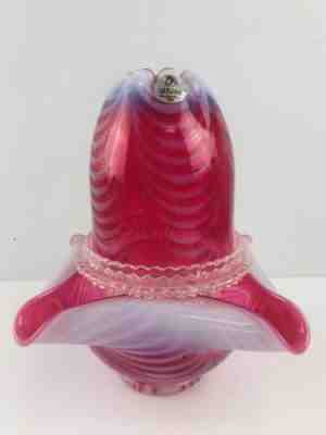Fenton Cranberry Drapery Optics 3 Piece Fairy Lamp