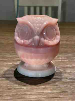 Store Vintage Fenton Pink Rosalene Owl Fairy Lamp