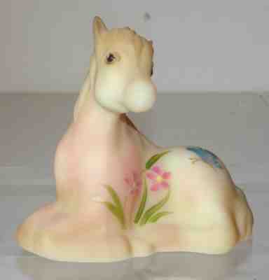 Fenton Glass Burmese Sanded Horse Pony Figurine Paper Weight D Fredrick