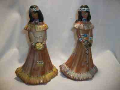 Lot of 2 Fenton Native American Bridesmaid Dolls SECONDS Marilyn Wagner-NIL