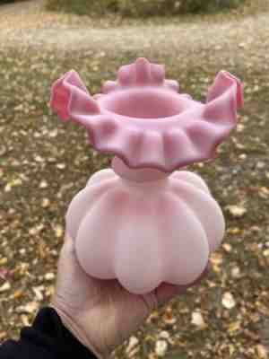 Fenton Glass Pink Rosalene Satin 8