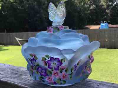 Butterfly candy fenton art glass