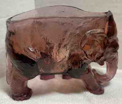 Fenton 1929 Plum Glass Elephant Flower Bowl Planter ~ #1618