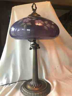 Fenton Art Glass 1996 Historical Collection Mulberry Evening Blossom Lamp