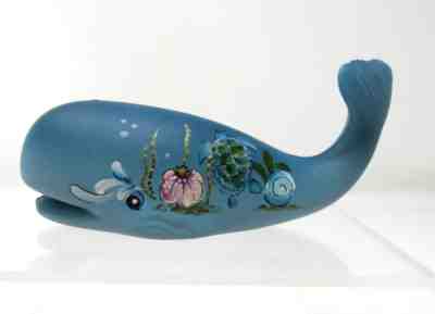 Fenton Glass Blue Seascape Turtle, Crab, Whale Figurine Ltd Ed #1/48 Kim Barley