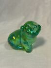 New ListingFenton Art Glass Green Unpainted Pig Figurine Iridescent