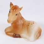 Fenton Art Glass Horse Chestnut Appaloosa Spotted White Opal HP - Signed