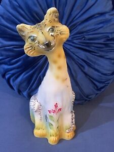 Fenton Glass Alley Cat Zebras Hand Painted And Signed By JK Spindler 2023