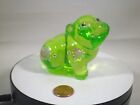 Fenton Art Glass Uranium Green Vaseline Hand-Painted Pig Figurine