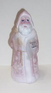 Fenton Glass Rose Snowflakes Christmas Santa Claus Figurine Ltd Ed of 24 Burton