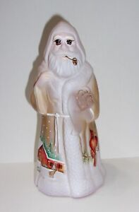 Fenton Glass Home Sweet Home Cardinal Deer Santa Claus Figurine LE #10/13 Barley