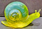 Rare Vintage Fenton Vaseline Glass Opalescent Snail Glows Beautifully