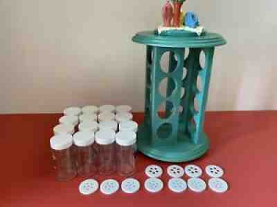 RARE Fiesta Fiestaware Rotating Spice Rack with 16 Bottles VHTF