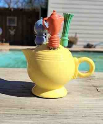 Fiesta COPCO 1997 5-Piece Canapé Set Ceramic Mini Yellow Teapot New (Old selling Stock).