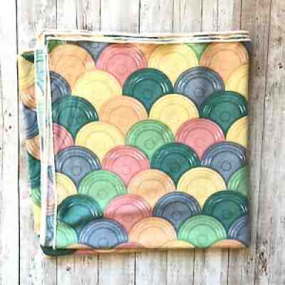 Fiesta Fiestaware Tablecloth 50â? x 50â? Square Overlapping Plates JCPENNEY EUC