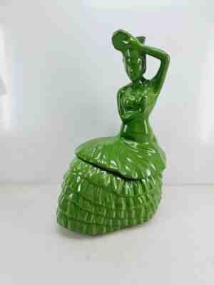 DANCING LADY COOKIE JAR shamrock green FIESTA WARE NEW