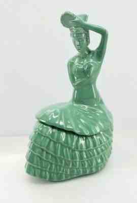 DANCING LADY COOKIE JAR meadow green FIESTA WARE NEW